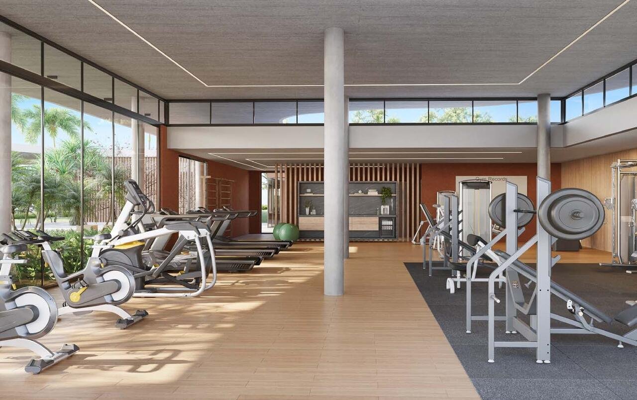 Academia climatizada de 140m² com equipamentos de ponta